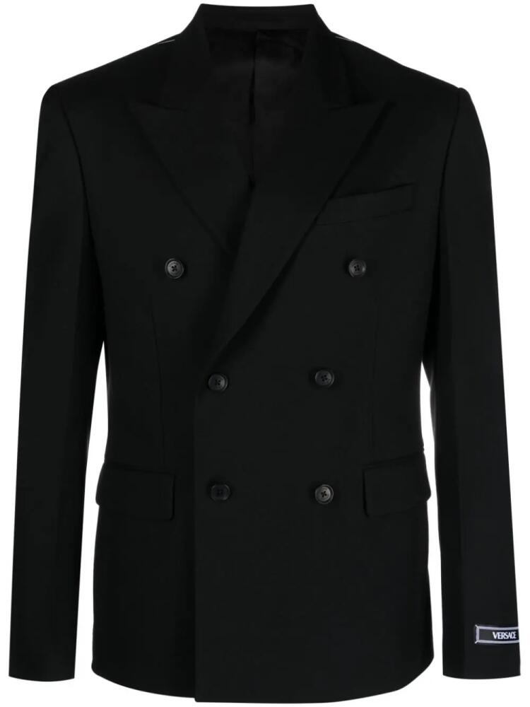 Versace double-breasted virgin wool blazer - Black Cover