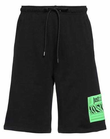 Just Cavalli Man Shorts & Bermuda Shorts Black Cotton, Elastane Cover