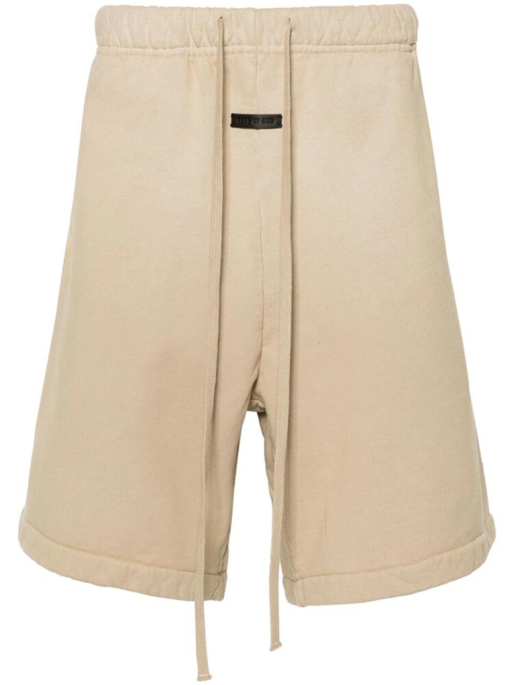 Fear Of God logo tag cotton shorts - Neutrals Cover