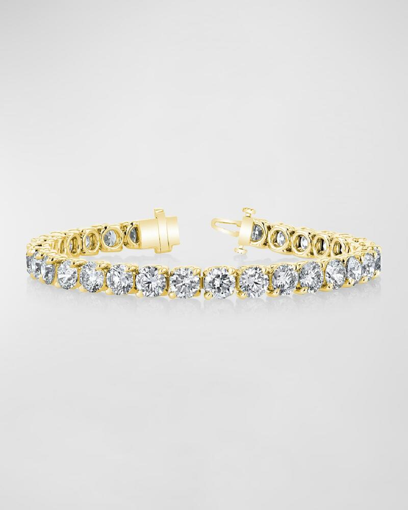 Neiman Marcus Diamonds 18K Gold Round-Cut Diamond Buttercup Tennis Bracelet, 5.75tcw, 7"L Cover