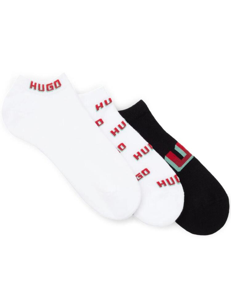 HUGO intarsia-knit logo socks - White Cover