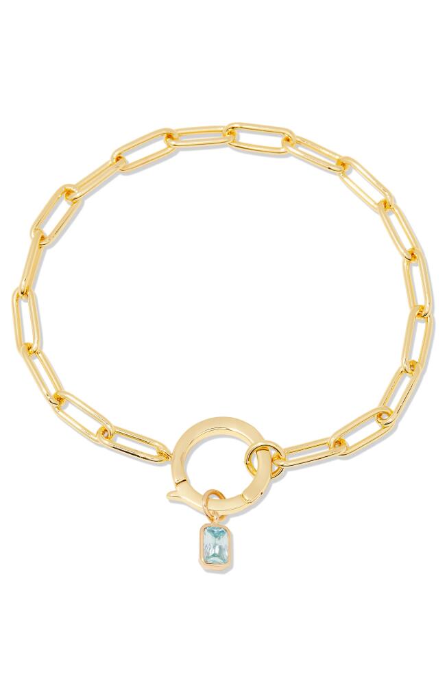 Brook and York Colette Birthstone Paper Clip Chain Bracelet in Gold - March Cover