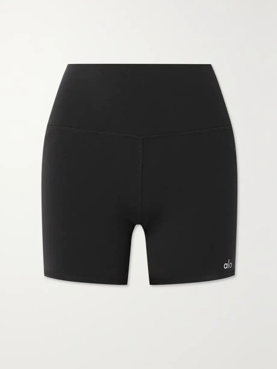 Alo Yoga - Airbrush 5" Stretch Cycling Shorts - Black Cover