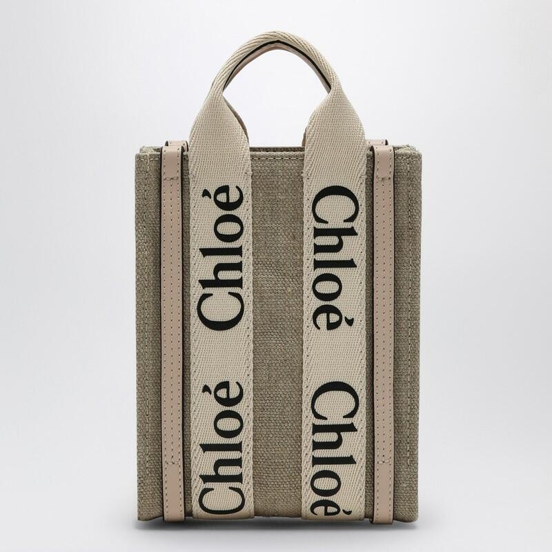 Chloé Woody Mini North South canvas tote Cover