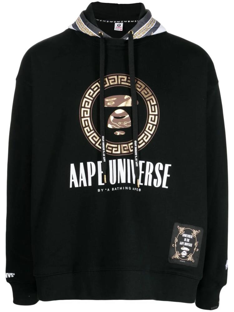 AAPE BY *A BATHING APE® metallic logo-print hoodie - Black Cover