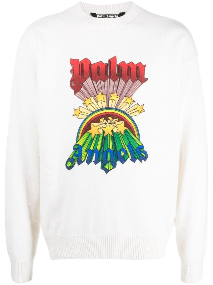 Palm Angels rainbow logo-print jumper - Neutrals Cover