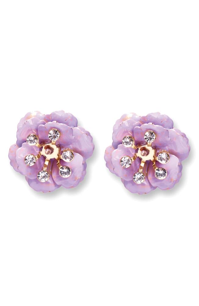 Carolina Herrera Small Flower Stud Earrings in Lilac Cover