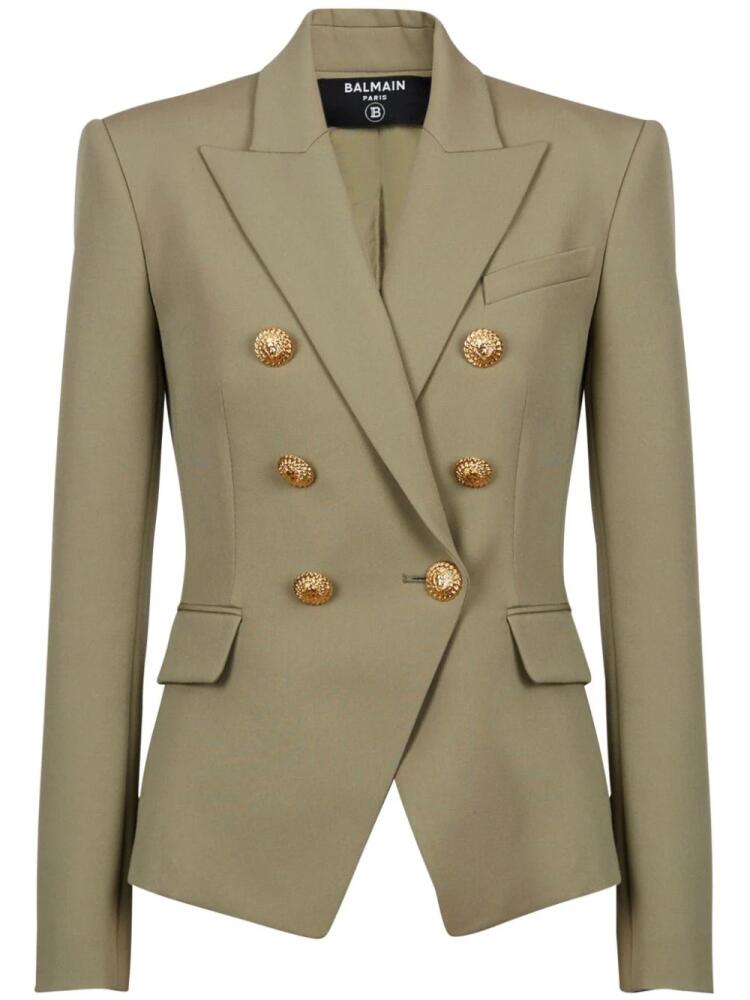 Balmain button-detail double breasted blazer - Green Cover