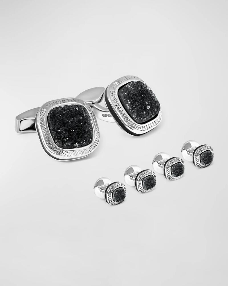 Tateossian Men's Drusy Stone Cuff Links Stud Set Cover