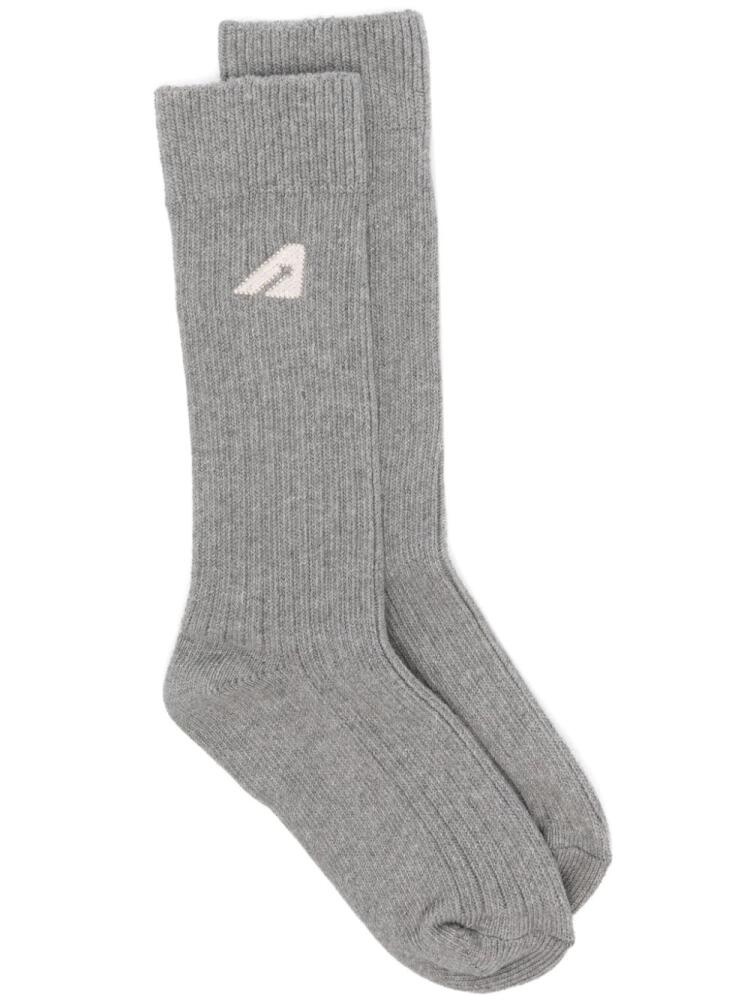 Autry logo-embroidered crew sockls - Grey Cover