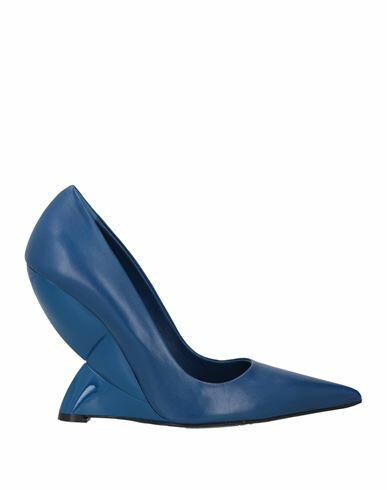 Eddy Daniele Woman Pumps Bright blue Leather Cover