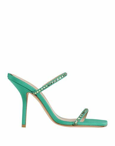 Eddy Daniele Woman Sandals Emerald green Textile fibers Cover