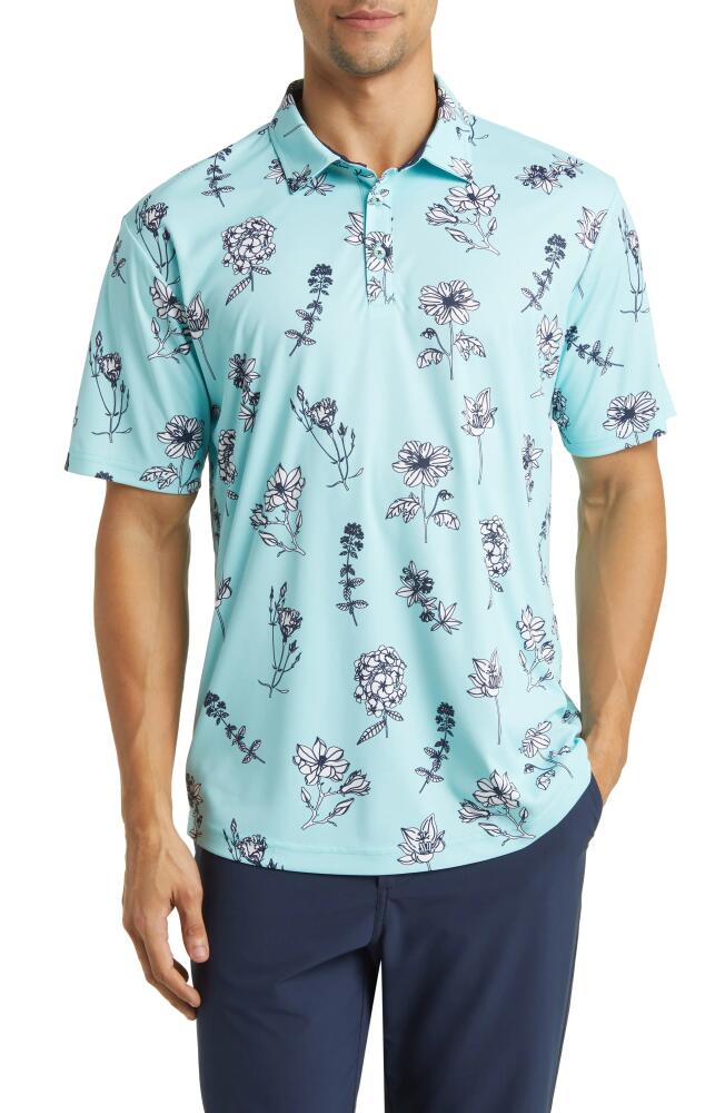 Swannies Epp Floral Golf Polo in Aqua Cover