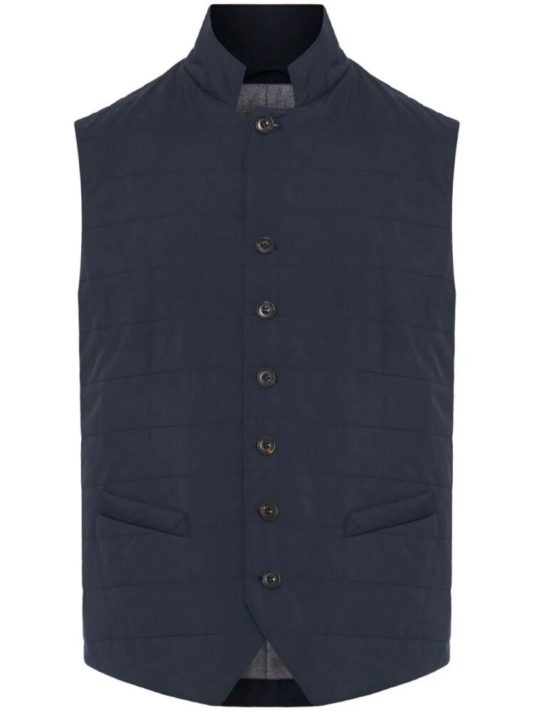 Corneliani poplin waistcoat - Blue Cover