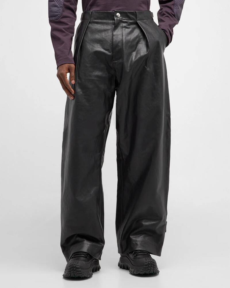 Burberry Men's Pleated Leather Pants Cover