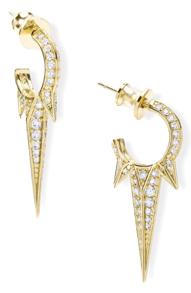 Melinda Maria Gabriella Pavé Triple Spike Hoop Earrings in Gold Cover