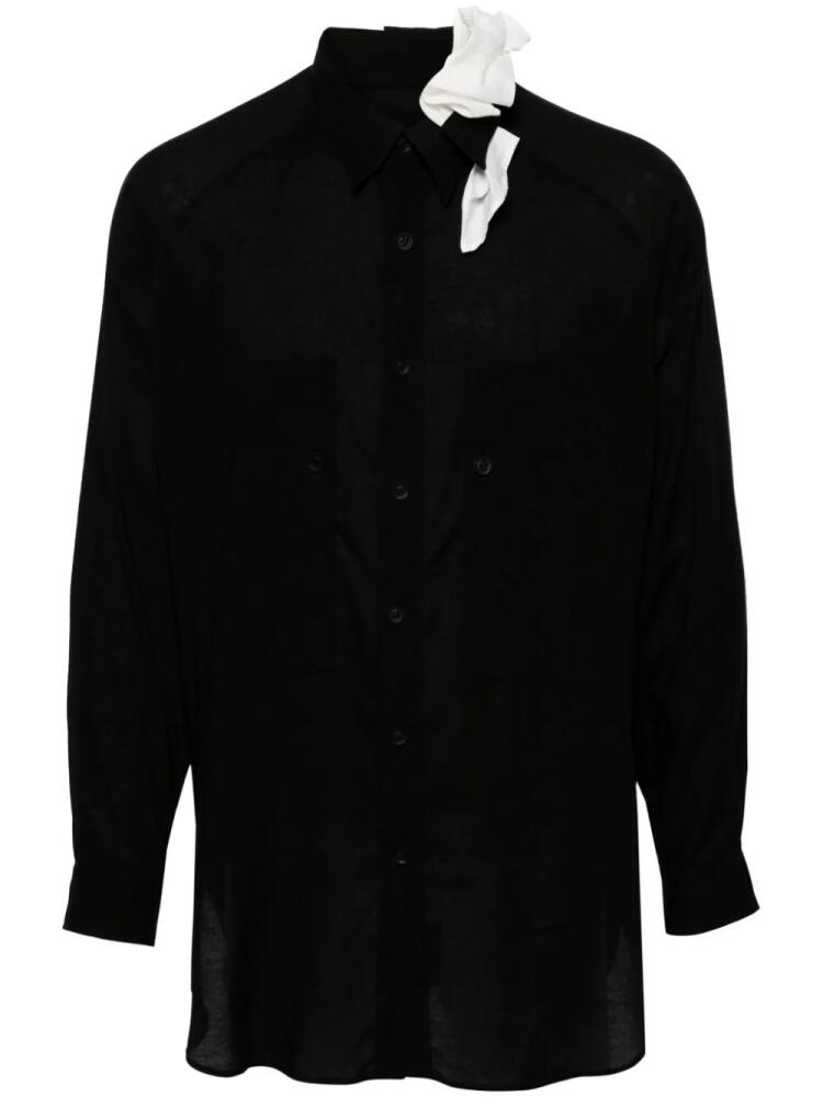 Yohji Yamamoto layered appliqué-detail shirt - Black Cover