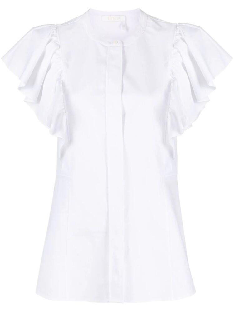 Chloé ruffle-sleeve cotton blouse - White Cover