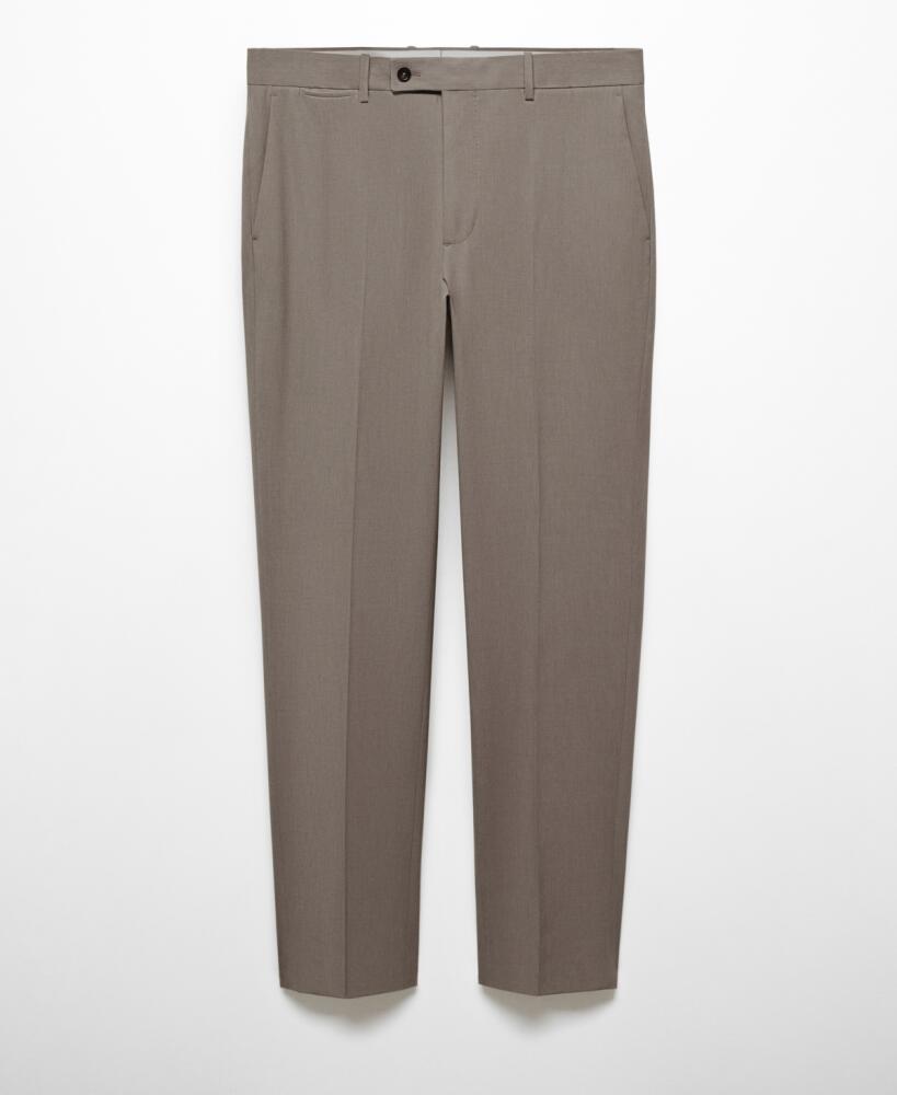 Mango Men's Slim Fit Cool Wool Suit Pants - Beige Cover