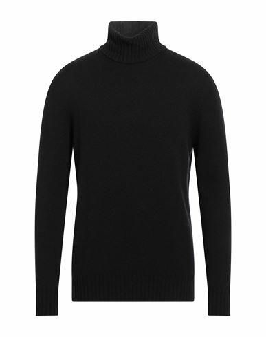 120% Lino Man Turtleneck Black Cashmere, Virgin Wool Cover