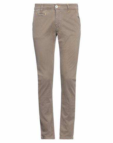 Displaj Man Pants Khaki Cotton, Elastane Cover