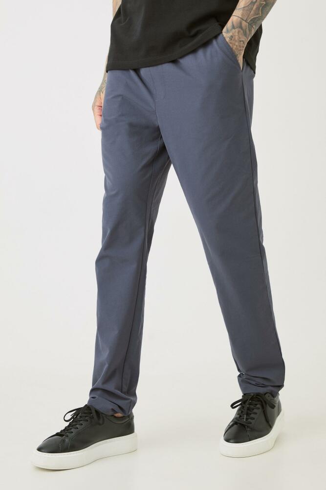 Mens Tall Elasticated Lightweight Technical Stretch Slim Fit Pants - Grey Cover