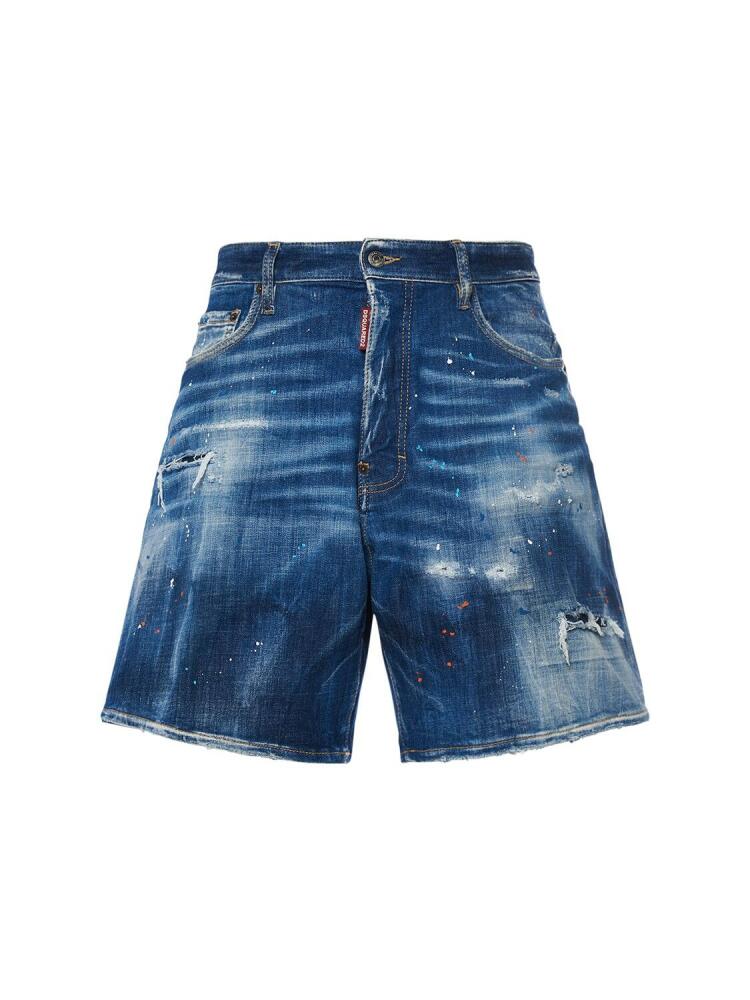 DSQUARED2 Boxer Fit Cotton Denim Shorts Cover