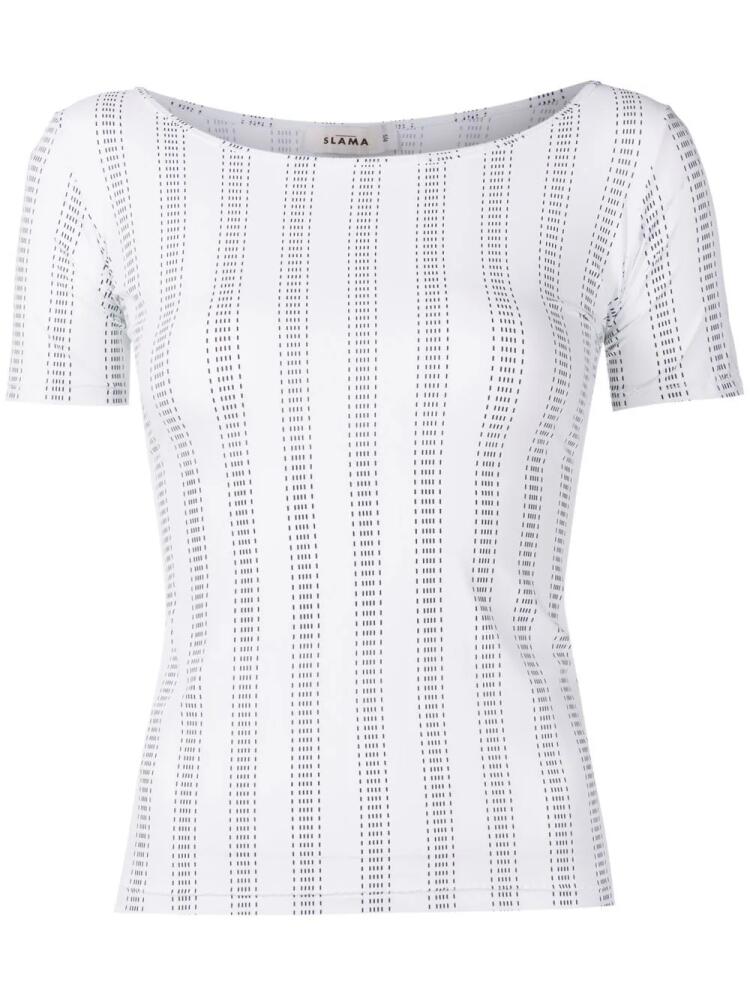 Amir Slama vertical striped T-shirt - White Cover