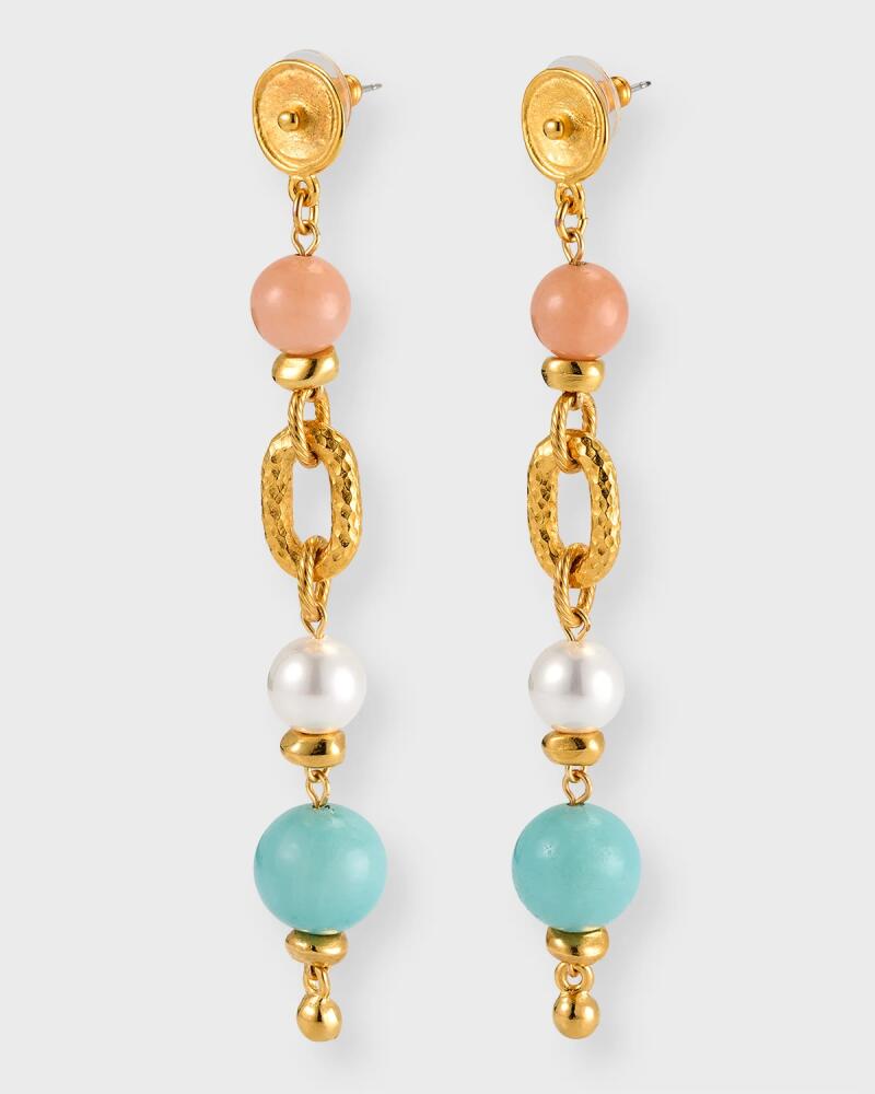 Ben-Amun Pearly, Rose Quartz and Amazonite Earrings Cover