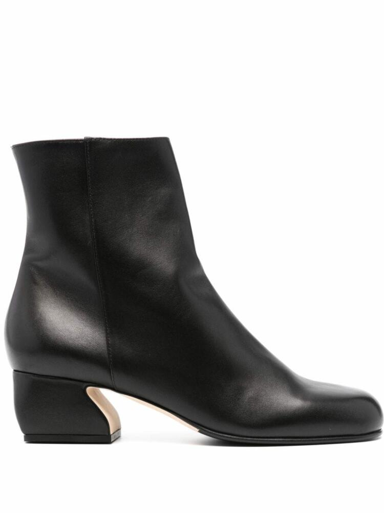 Sergio Rossi round-toe 60mm leather boots - Black Cover