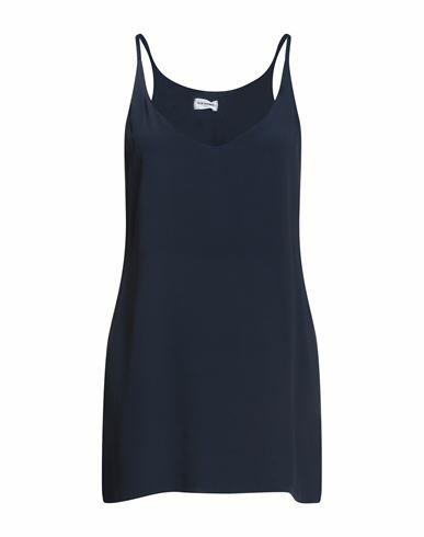 Rue Du Bac Woman Top Navy blue Acetate, Silk Cover