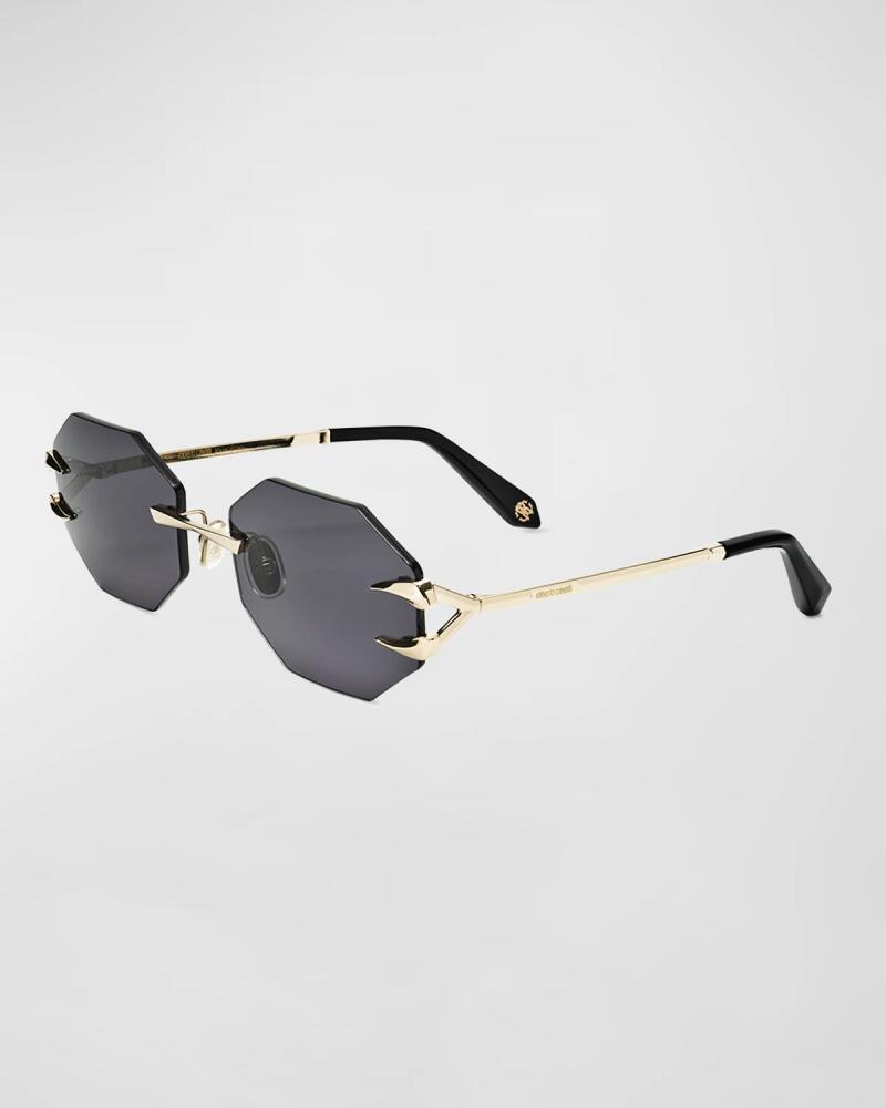 Roberto Cavalli Tiger Tooth Rimless Metal Oval Sunglasses Cover