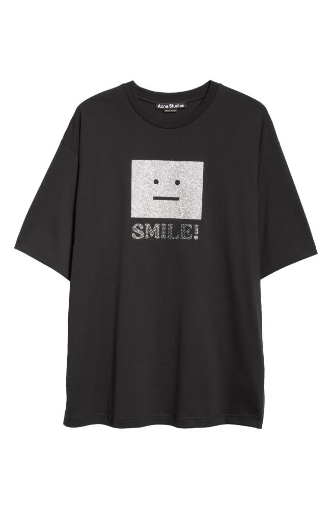 Acne Studios Exford Face Logo Oversize T-Shirt in Black Cover