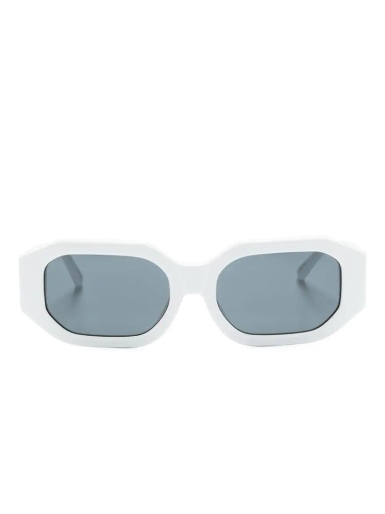 Linda Farrow x The Attico Irene hexagonal-frame sunglasses - White Cover