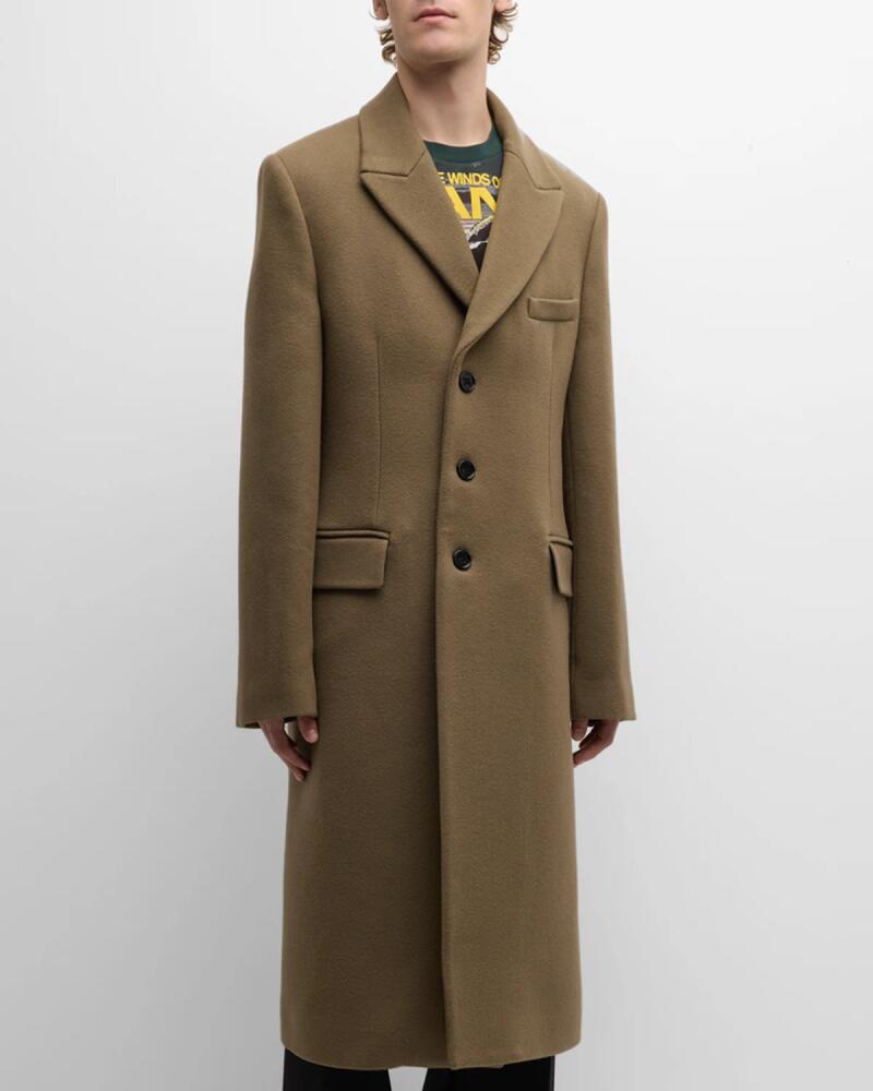 Burberry Men's Solid Wool Overcoat Cover