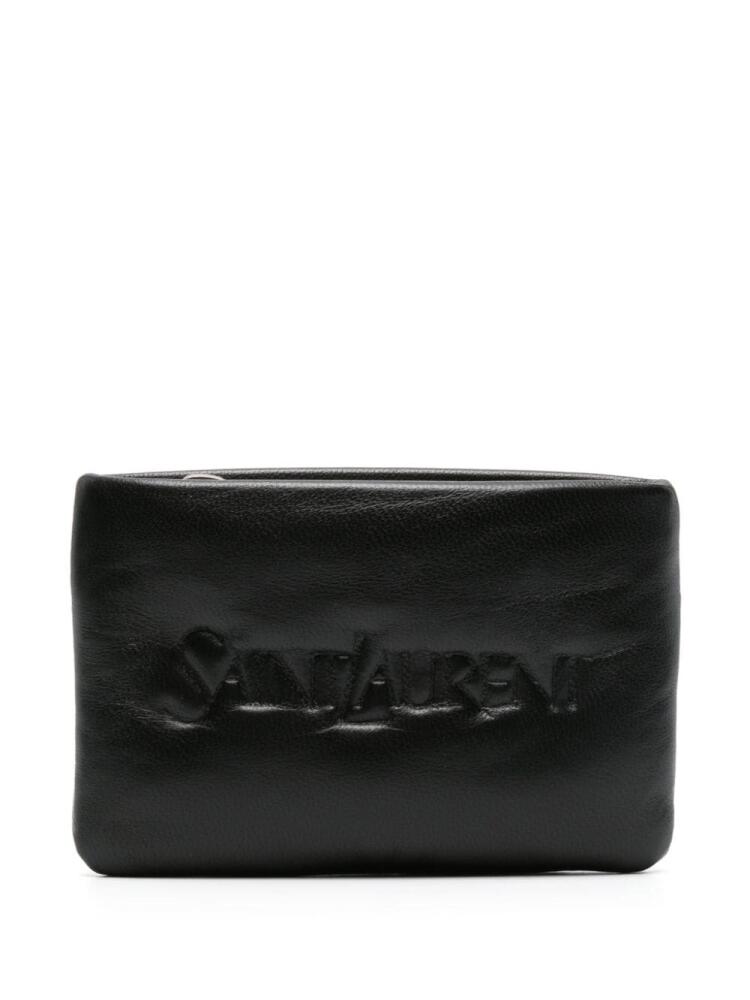 Saint Laurent logo-debossed leather wallet - Black Cover