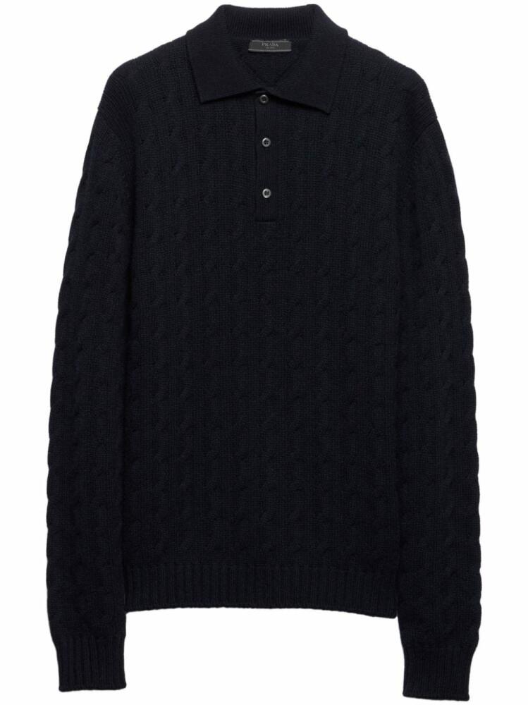 Prada cashmere polo shirt - Blue Cover