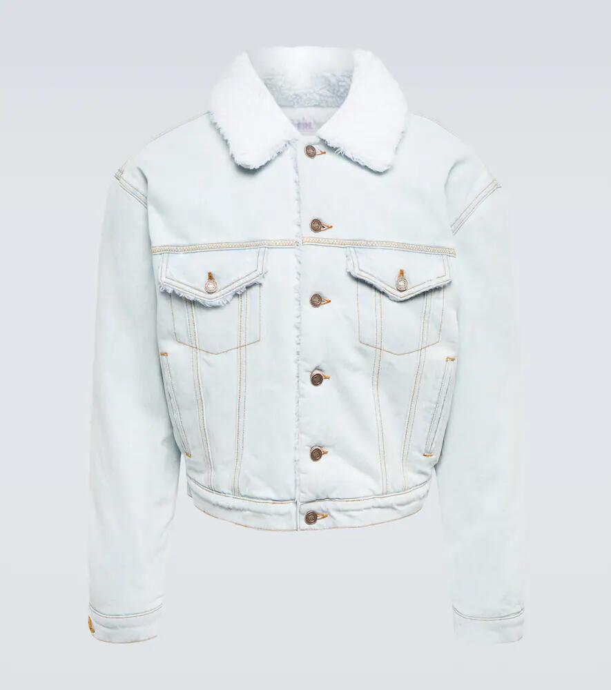 ERL Faux shearling-trimmed denim jacket Cover