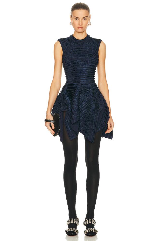 ALAÏA Ribbed Dress in Navy Cover