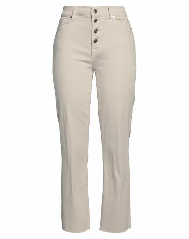 7 For All Mankind Woman Pants Beige Cotton, Elastane Cover