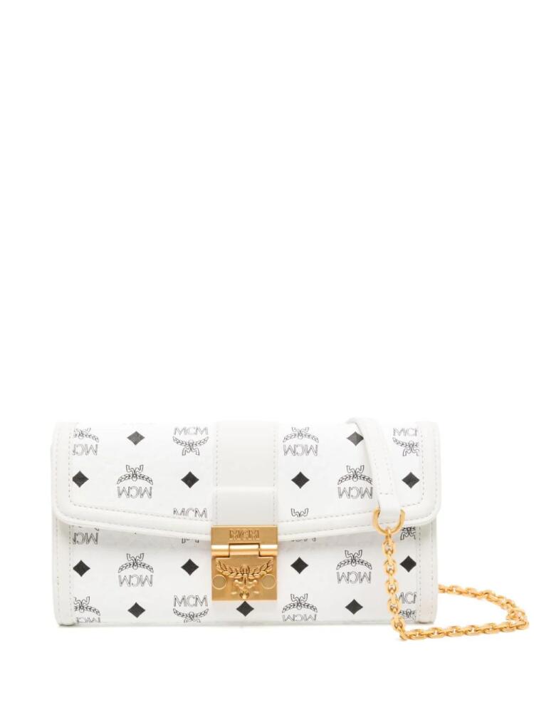 MCM large Tracy monogram chain wallet - White Cover