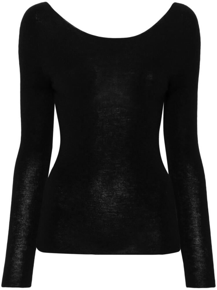 Eric Bompard seamless scoop-neck sweater - Black Cover