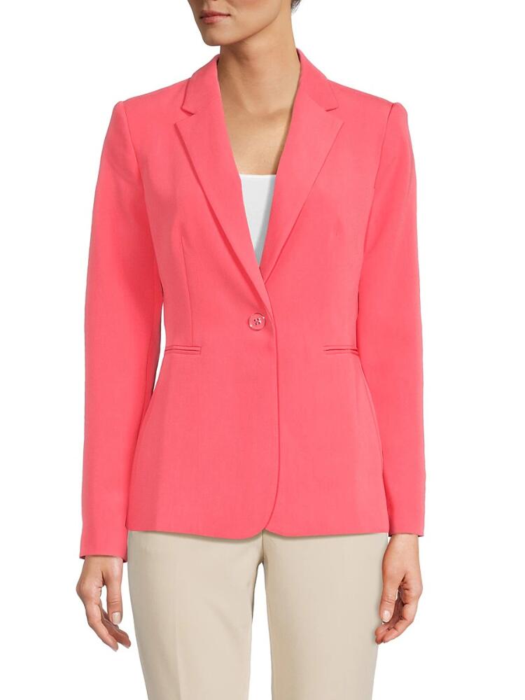 Tommy Hilfiger Women's Slim Fit Single Breasted Blazer - Sherbet Pink Cover