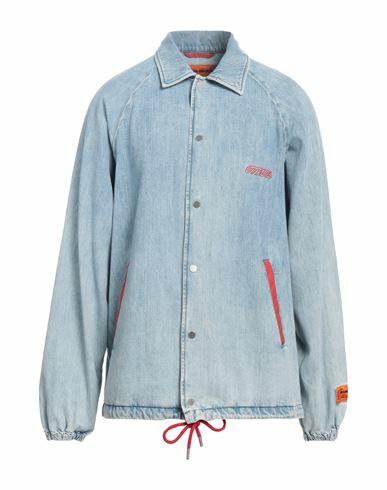 Heron Preston Man Denim shirt Blue Cotton, Polyamide, Polyester Cover