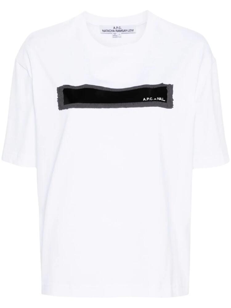 A.P.C. logo-stamp T-shirt - White Cover