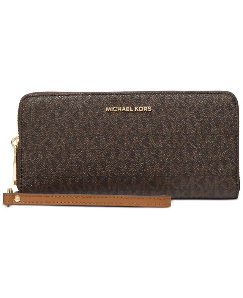 Michael Michael Kors Logo Jet Set Travel Continental - Brown Cover