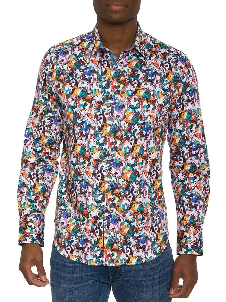 Robert Graham Men's Como Paisley Sport Shirt - Blue Multicolor Cover