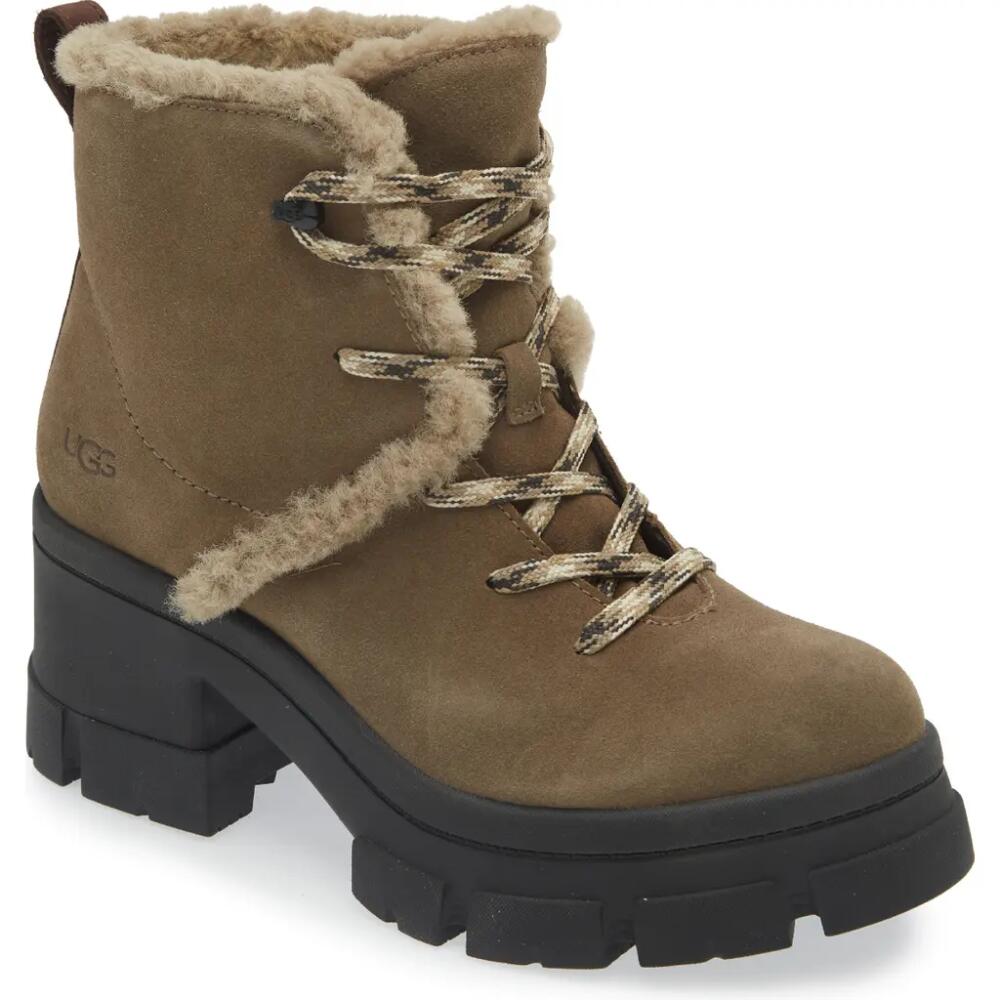 UGG(r) Brooklyn Water Resistant Hiker Boot with Genuine Shearling Trim in Hickory Cover