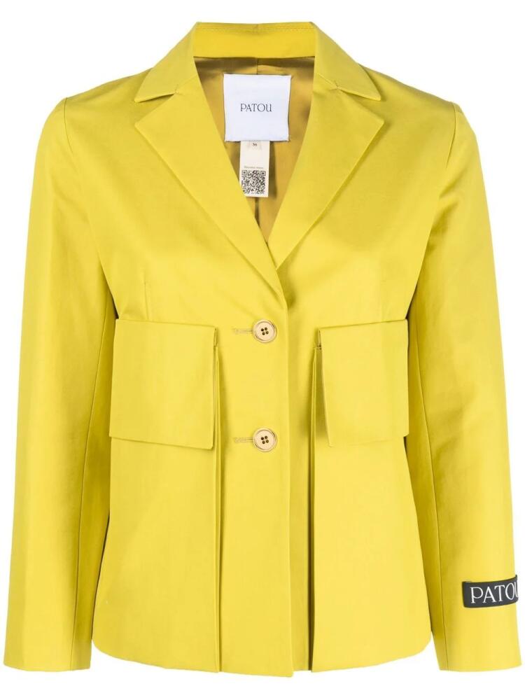 Patou single-breasted cotton blazer - Yellow Cover