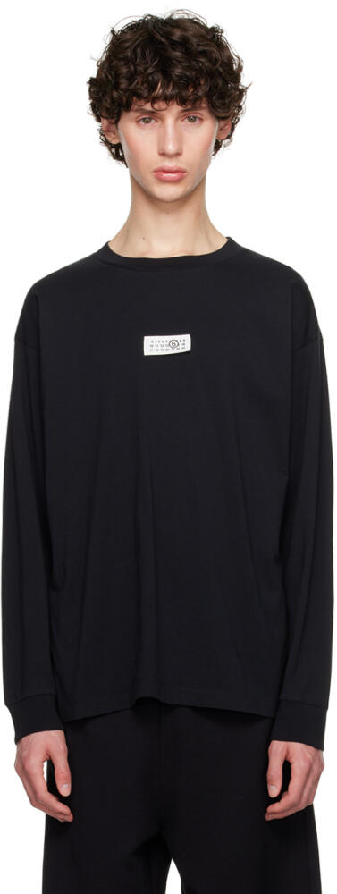 MM6 Maison Margiela Black Patch Long Sleeve T-Shirt Cover